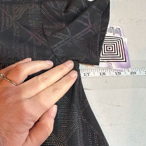 NWT Lularoe Black & Embellished Rainbow Color Carlie Dress XXS holographic - Picture 8 of 12